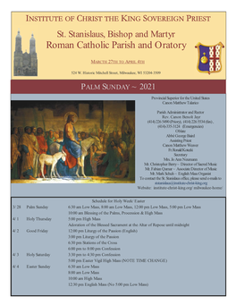 Roman Catholic Parish and Oratory