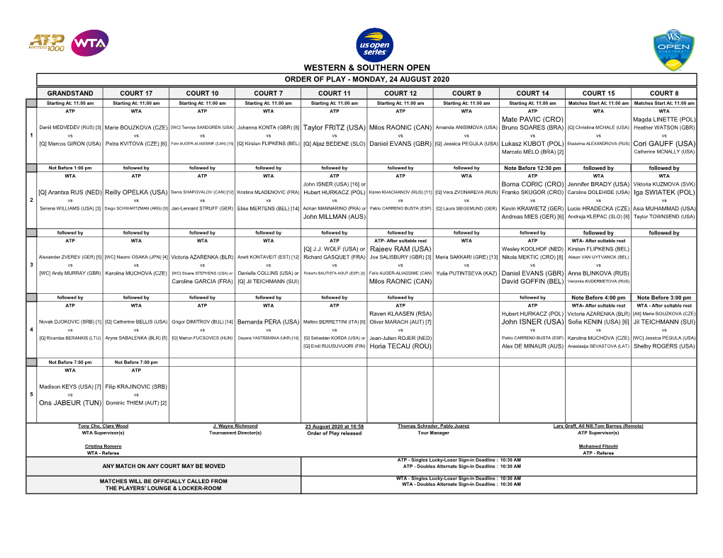 Western & Southern Open