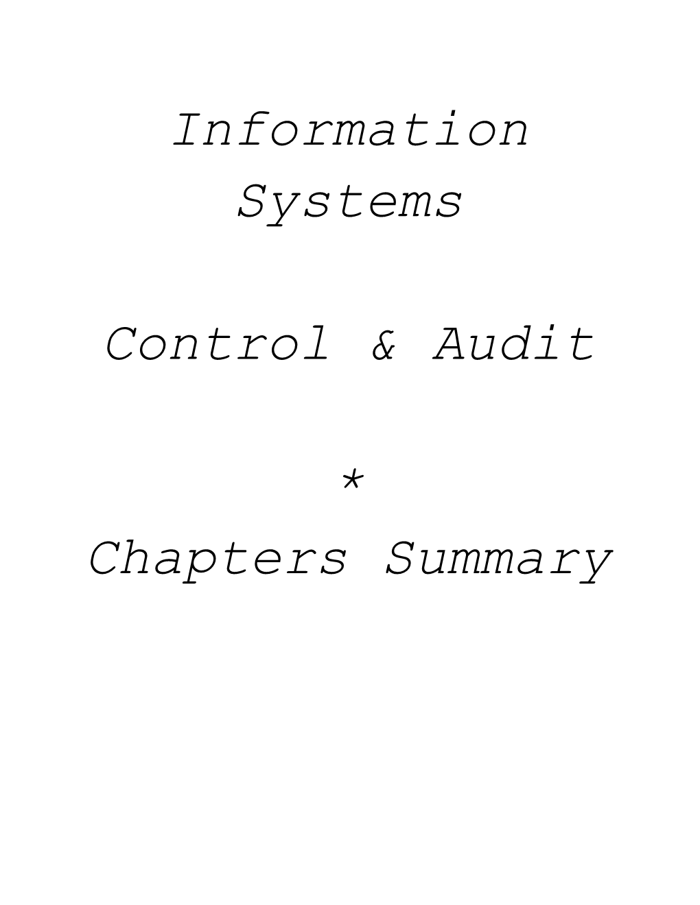 Information Systems s1