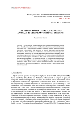 The Density Matrix in the Non-Hermitian Approach to Open Quantum System Dynamics