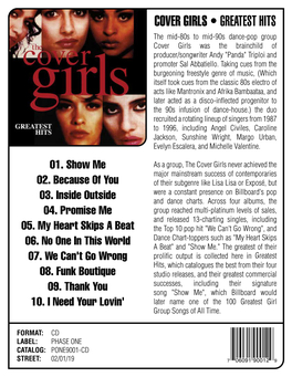 PONE 9001 COVER GIRLS Greatest Hits CD