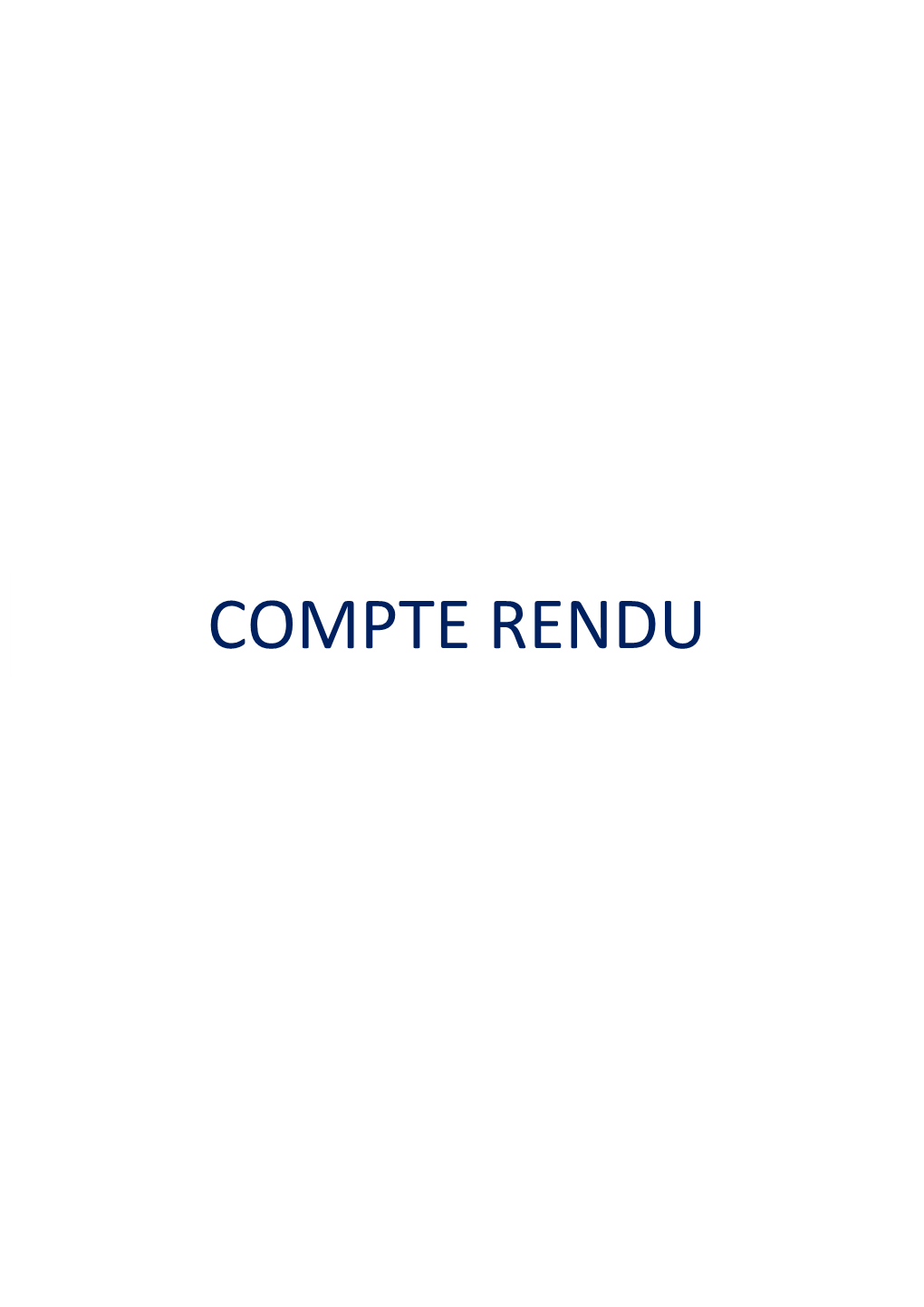 Compte Rendu