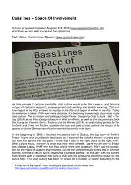 Basslines – Space of Involvement