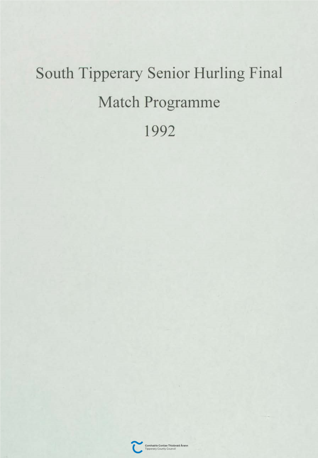 1992 South Tipperary Senior Hurling Final