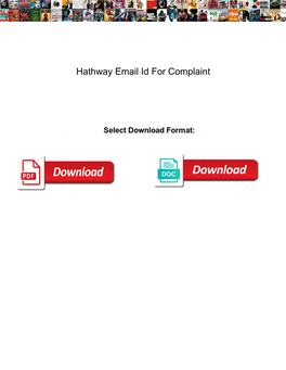 Hathway Email Id for Complaint