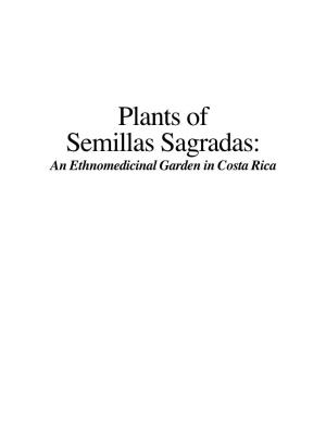 Plants of Semillas Sagradas: an Ethnomedicinal Garden in Costa Rica