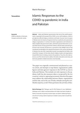 Islamic Responses to the COVID-19 Pandemic in India and Pakistan