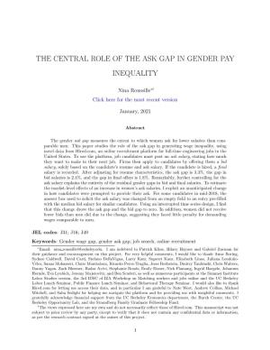 The Central Role of the Ask Gap in Gender Pay Inequality