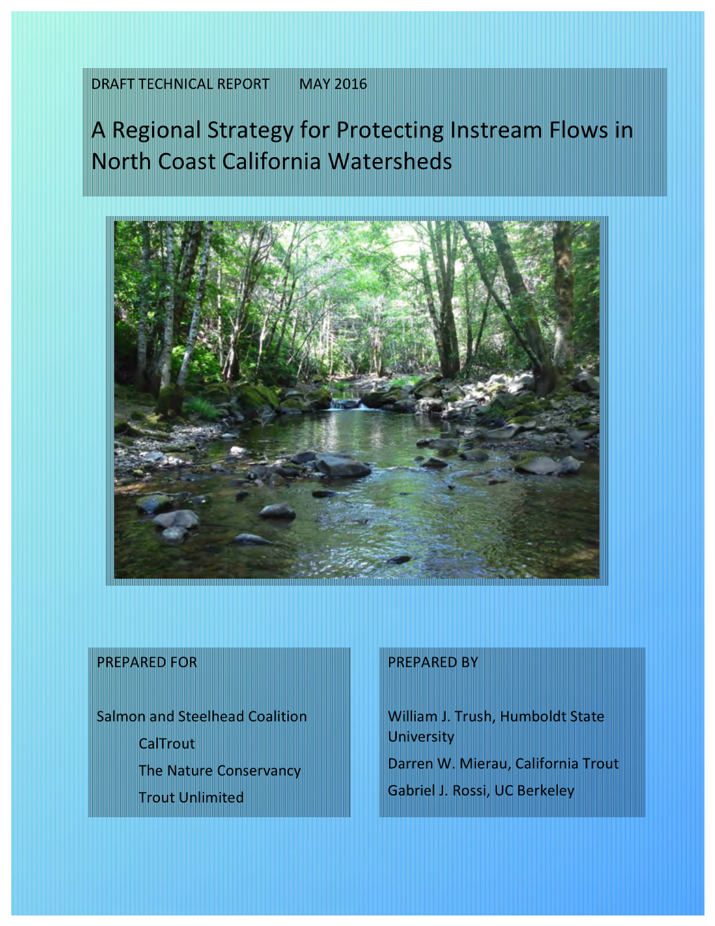 A Regional Strategy for Protecting Instream Flows in North Coast California Watersheds