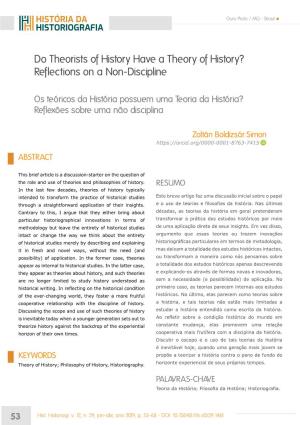 Do Theorists of History Have a Theory of History? Reflections on a Non-Discipline