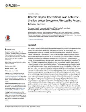 Benthic Trophic Interactions in an Antarctic Shallow Water Ecosystem Affected by Recent Glacier Retreat
