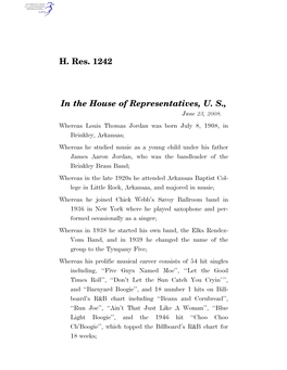 H. Res. 1242 in the House of Representatives, U
