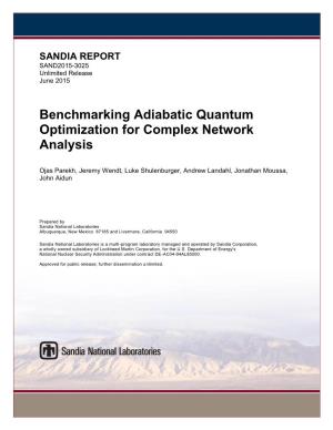 Benchmarking Adiabatic Quantum Optimization for Complex Network Analysis