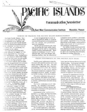 Pacific Islands Communication Newsletter, August 1973, Vol. 4, No. 1