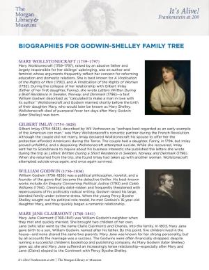 Biographies for Godwin-Shelley Family Tree