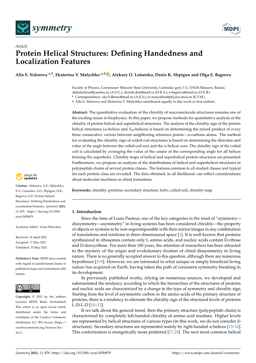 Protein Helical Structures: Defining Handedness and Localization Features