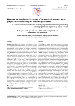 Quantitative Morphometric Analysis of the Myenteric Nervous Plexus