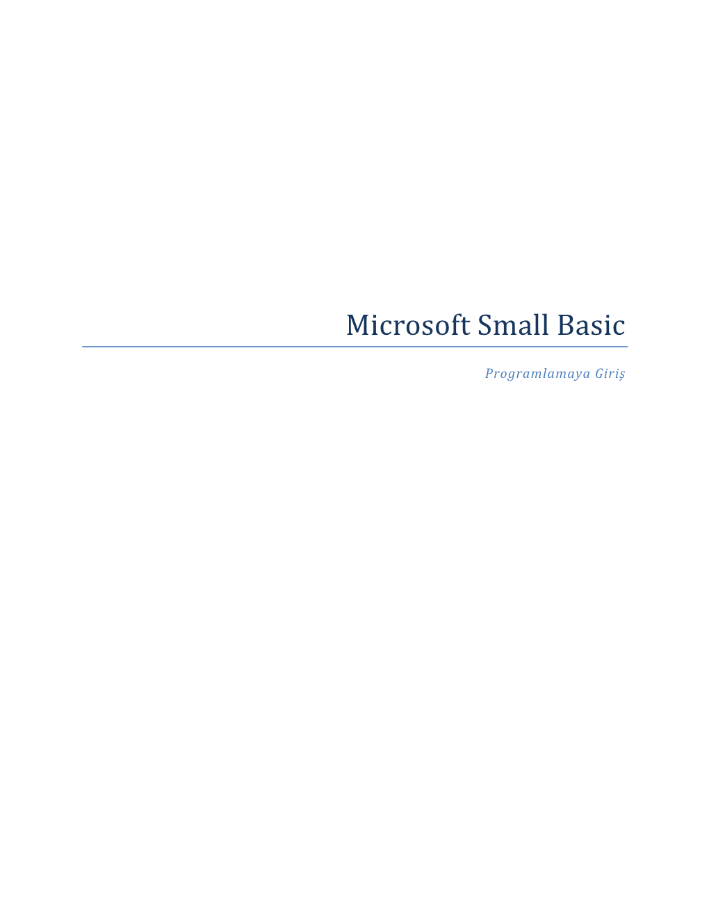 Microsoft Small Basic