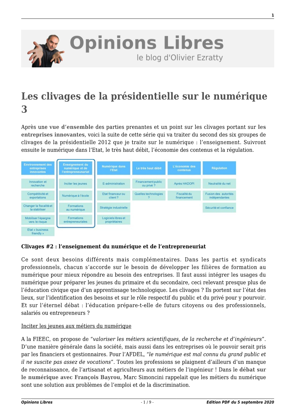 Opinions Libres - 1 / 9 - Edition PDF Du 5 Septembre 2020 2