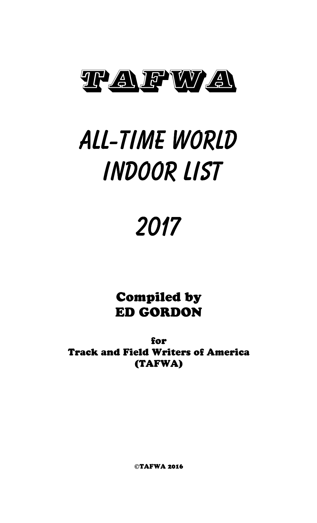 All-TIME WORLD INDOOR LIST 2017