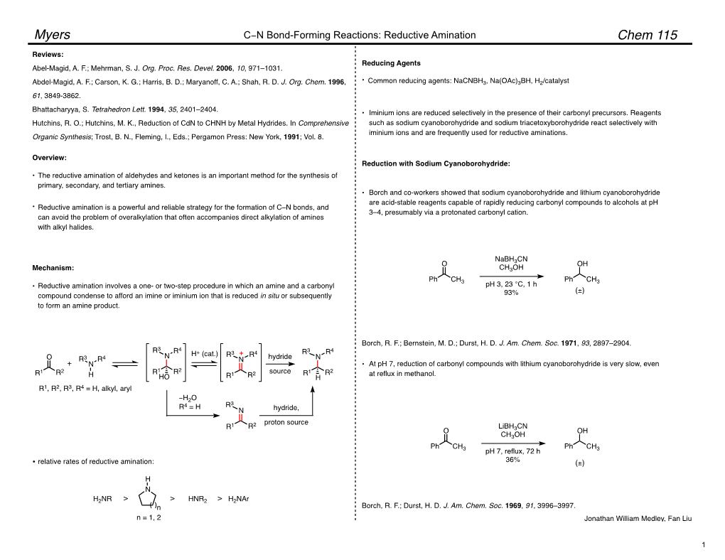 Reductive Amination Chem 115