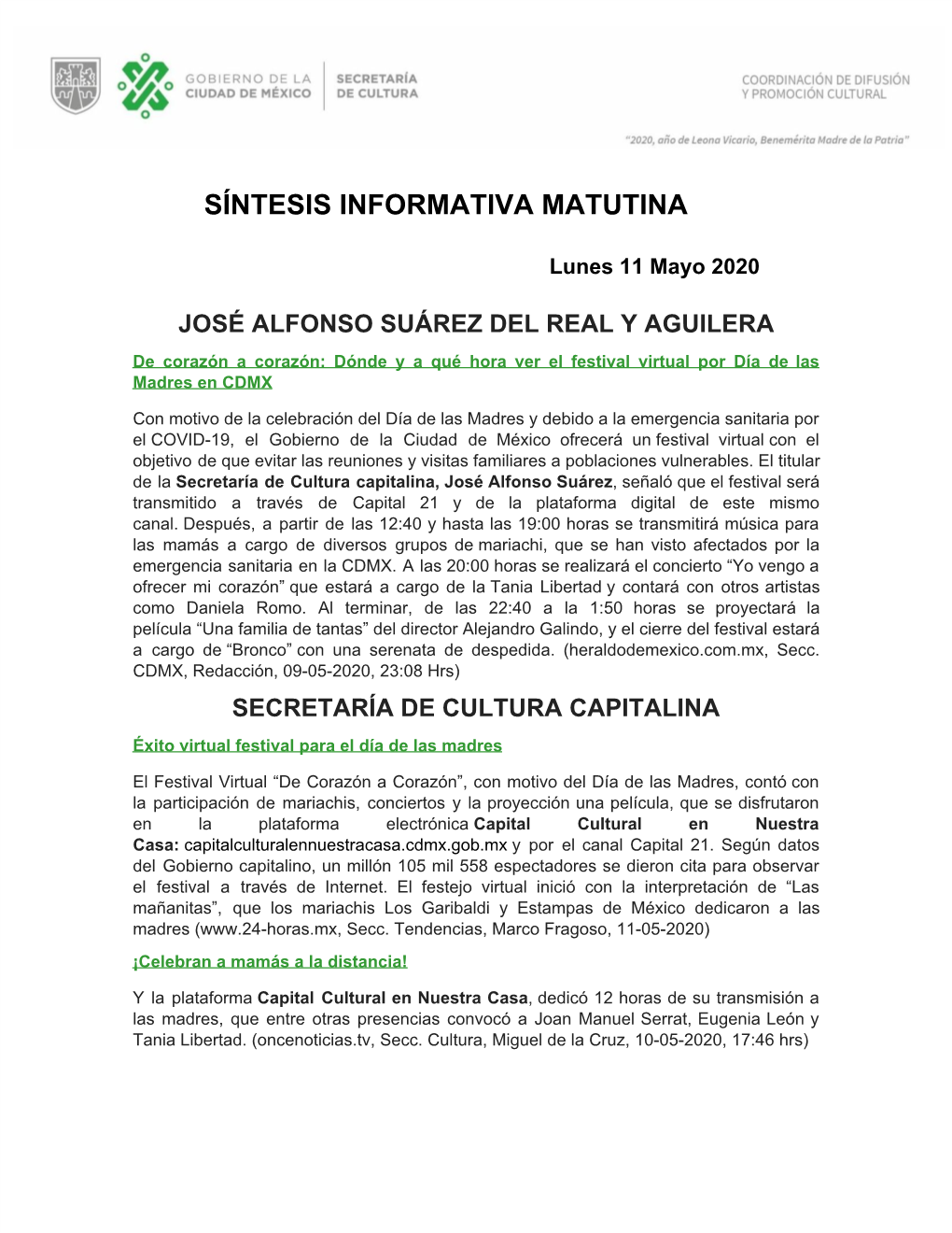 Síntesis Informativa Matutina