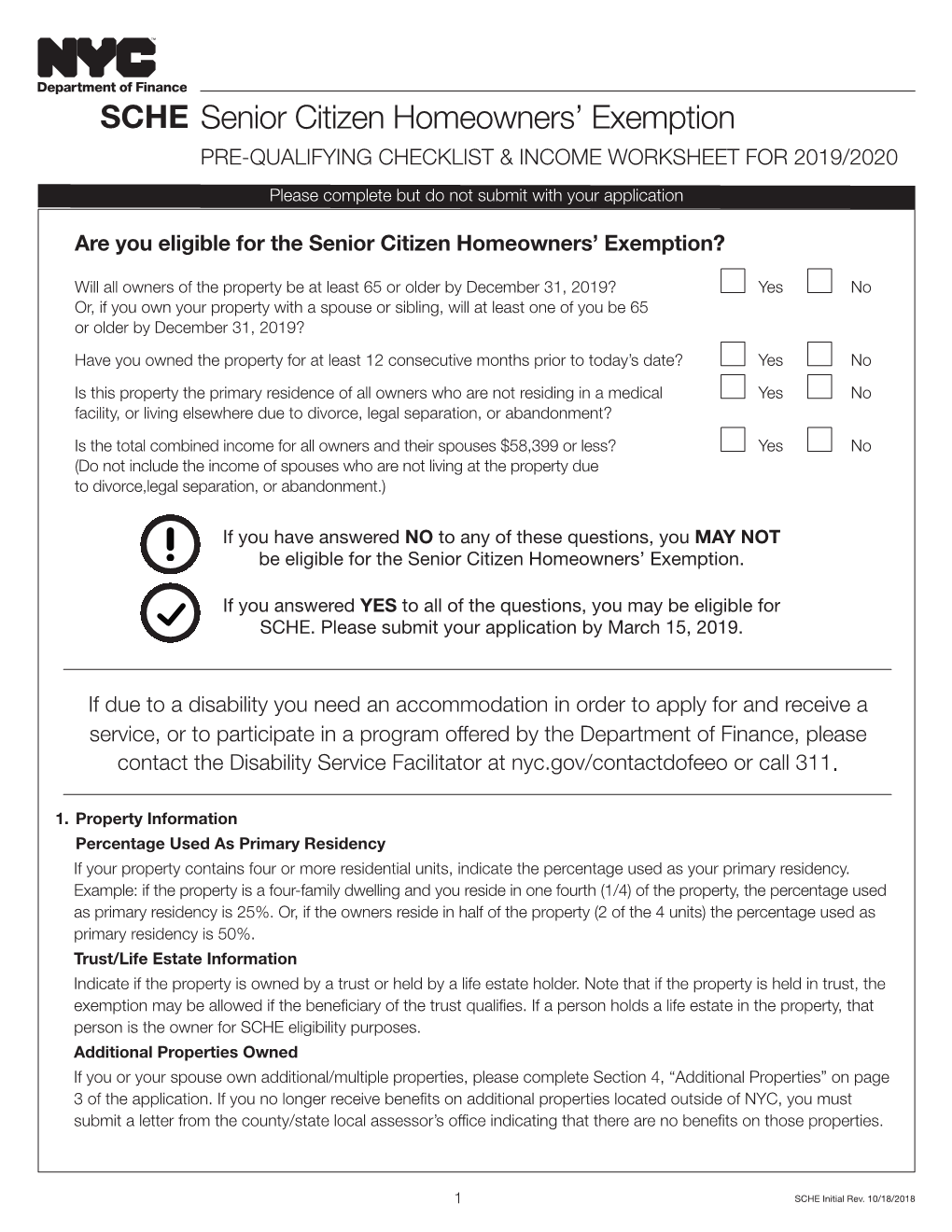 Senior Citizen Homeowners' Exemption