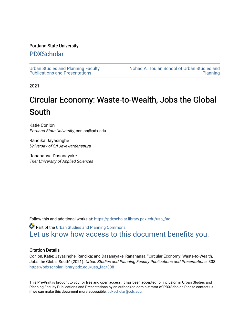 Circular Economy: Waste-To-Wealth, Jobs the Global South