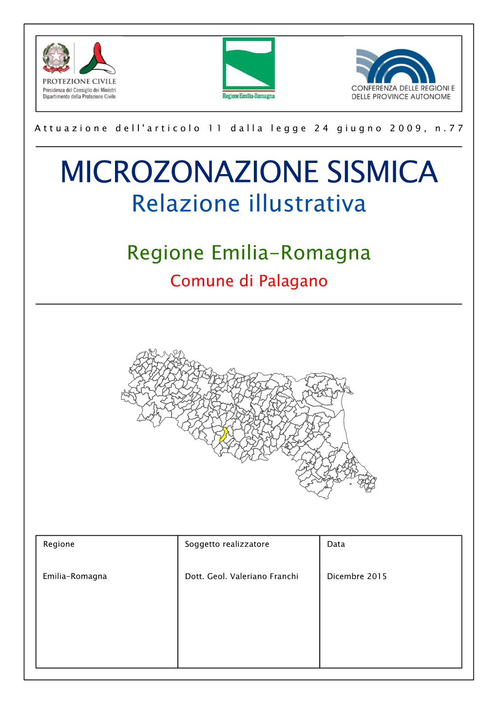 MICROZONAZIONE SISMICA Relazione Illustrativa