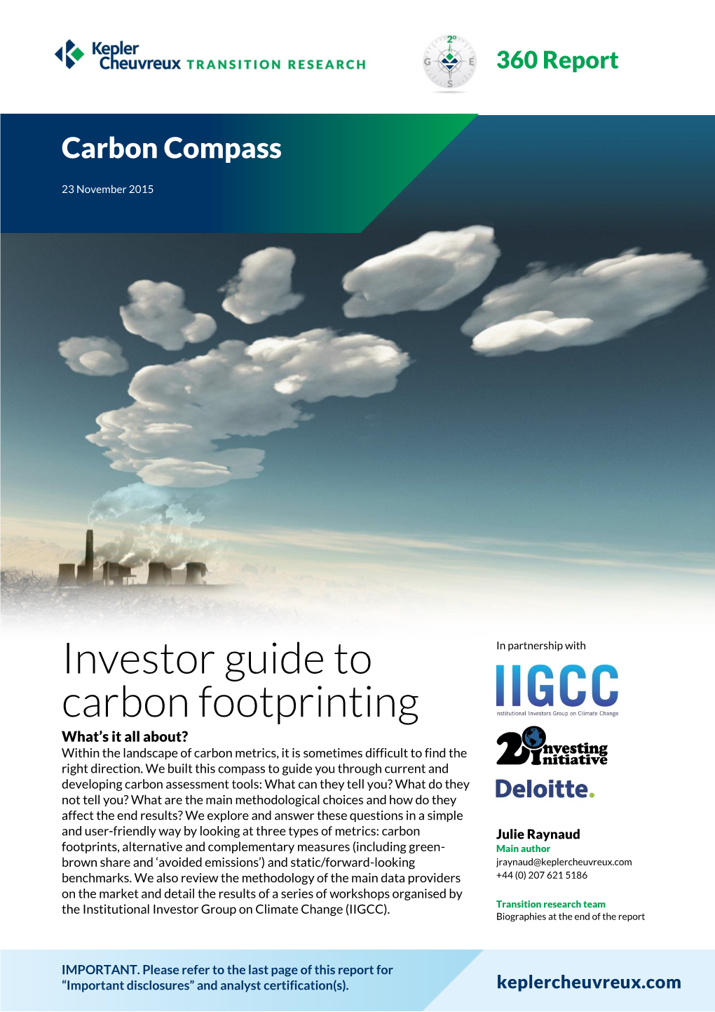 Investor Guide to Carbon Footprinting