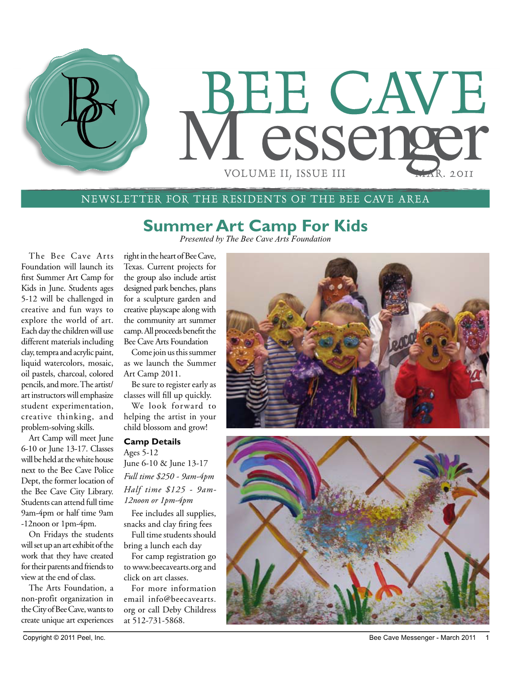 Peel, Inc. Bee Cave Messenger - March 2011  Around Bee Cave