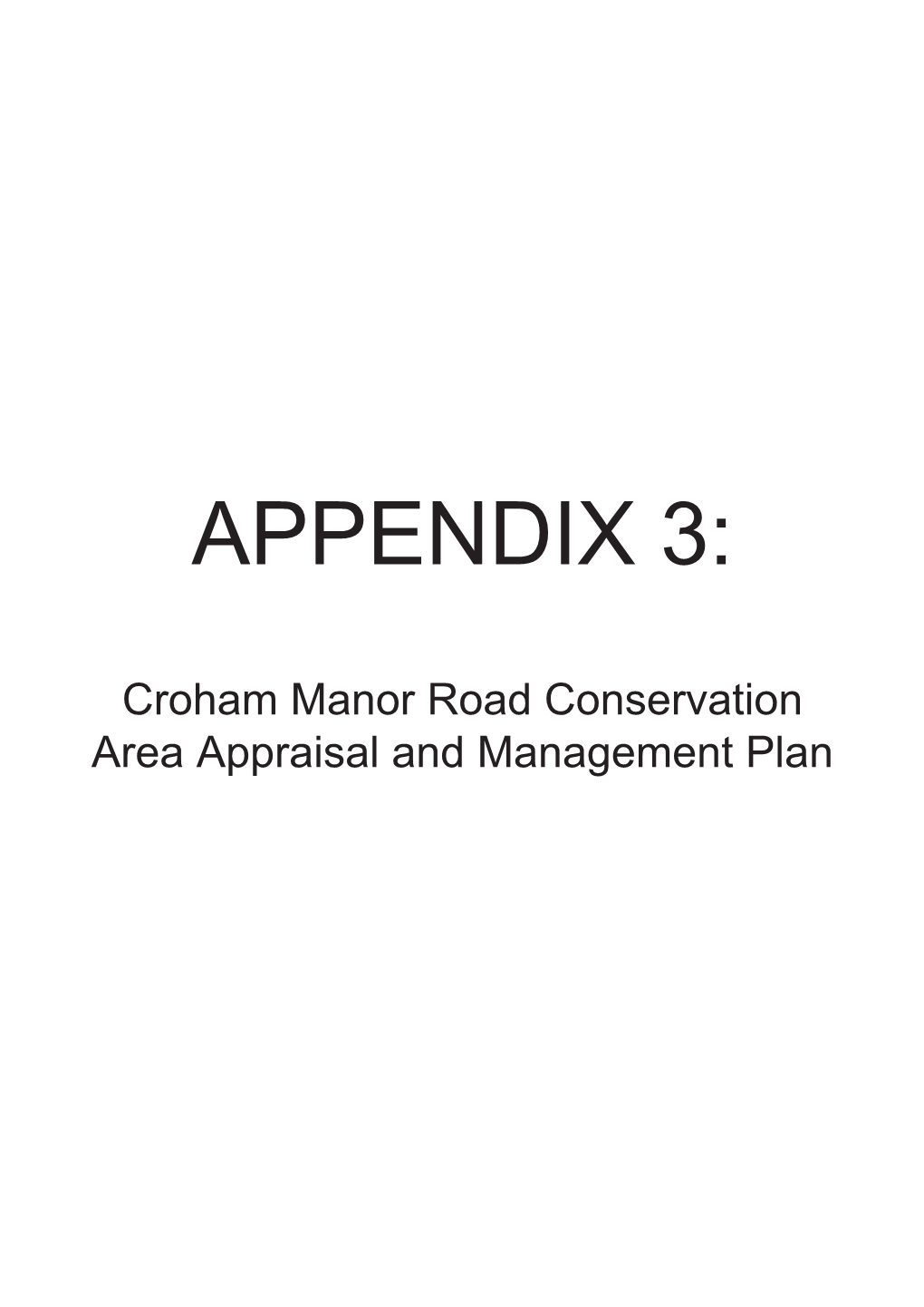 Croham Manor Road Conservation Area Appraisal and Management Plan