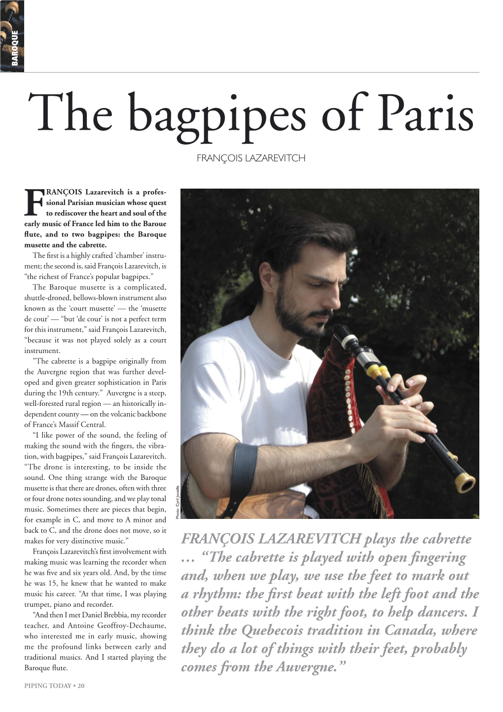 The Bagpipes of Paris FRANÇOIS LAZAREVITCH