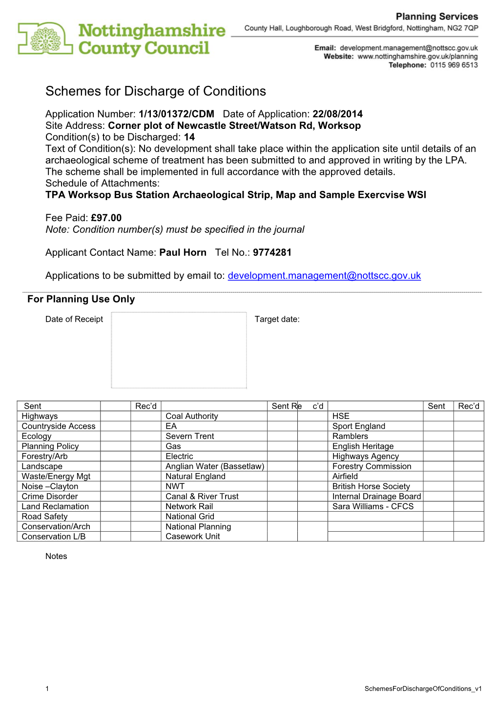 Schemes for Discharge of Conditions