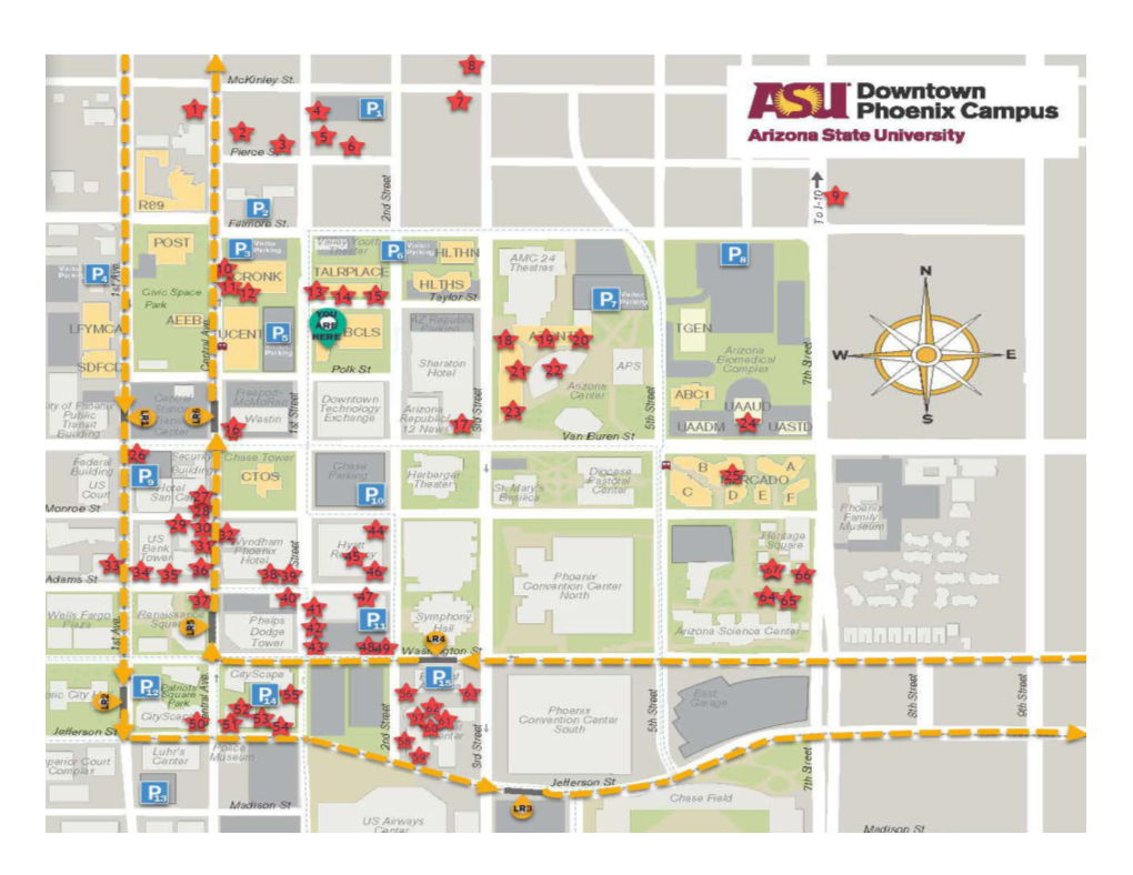 Revised Downtown Restaurants with Parking and Light Rail.Pdf