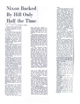 Nixon Backed by Hill Only Half the Time