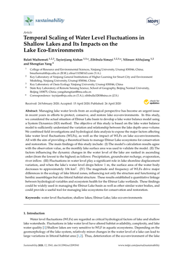 Temporal Scaling of Water Level Fluctuations in Shallow Lakes and Its Impacts on the Lake Eco-Environments