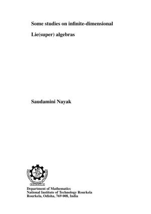 Some Studies on Infinite-Dimensional Lie(Super) Algebras Saudamini Nayak