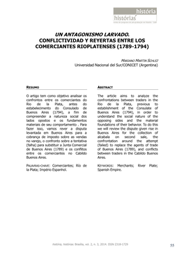 Un Antagonismo Larvado. Conflictividad Y Reyertas Entre Los Comerciantes Rioplatenses (1789-1794)