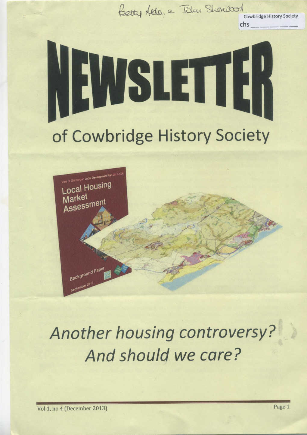 Of Cowbridge History Society Another Housing Controversy? And