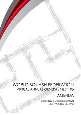 World Squash Federation Virtual Annual General Meeting