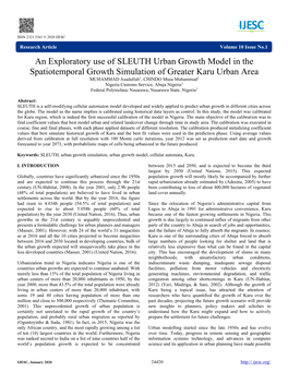 An Exploratory Use of SLEUTH Urban Growth Model in the Spatiotemporal