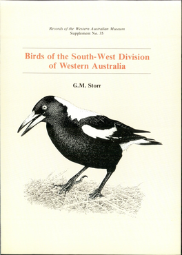 Birds of the South-West Division of Western Australia