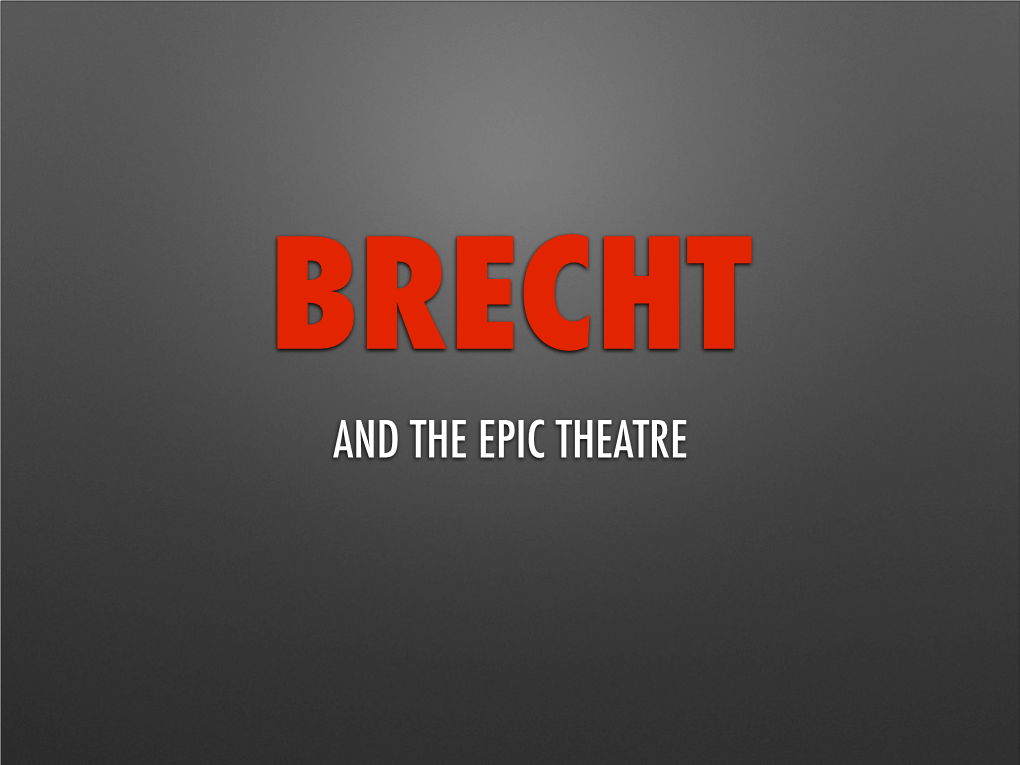 Brecht on Theatre