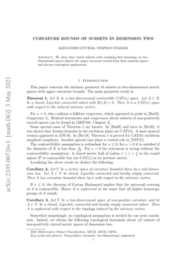 Curvature Bounds of Subsets in Dimension Two