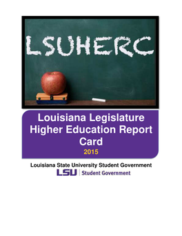 Louisiana Legislature Higher Education Report Card 2015