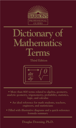 Dictionary of Mathematics Terms Third Edition