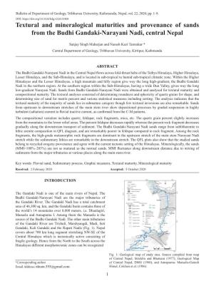 Textural and Mineralogical Maturities and Provenance of Sands from the Budhi Gandaki-Narayani Nadi
