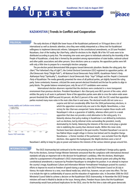 KAZAKHSTAN Y Trends in Conflict and Cooperation