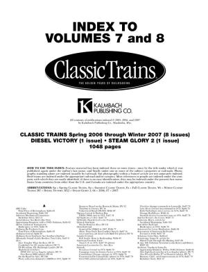 Classic Trains 2006-2007 Index